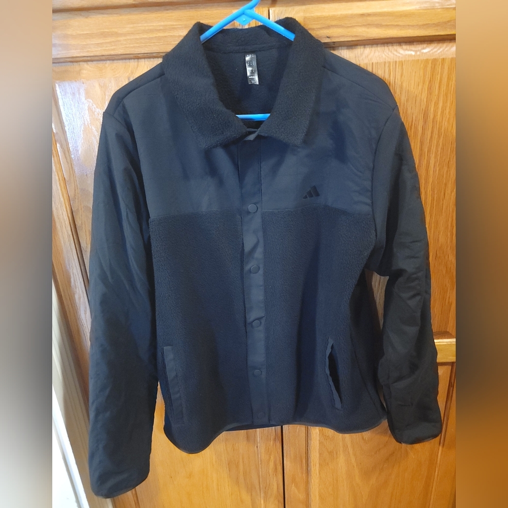 Adidas Men's‎ Black Lightweight Shearling City Tech Jacket Coat NWOT Size M